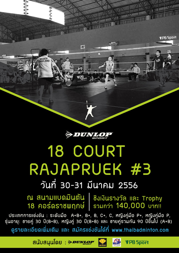 การแข่งขันแบดมินตันสมัครเล่น Dunlop 18 Court Cup ครั้งที่ 3 การแข่งขันแบดมินตันสมัครเล่น Dunlop 18 Court Cup ครั้งที่ 3